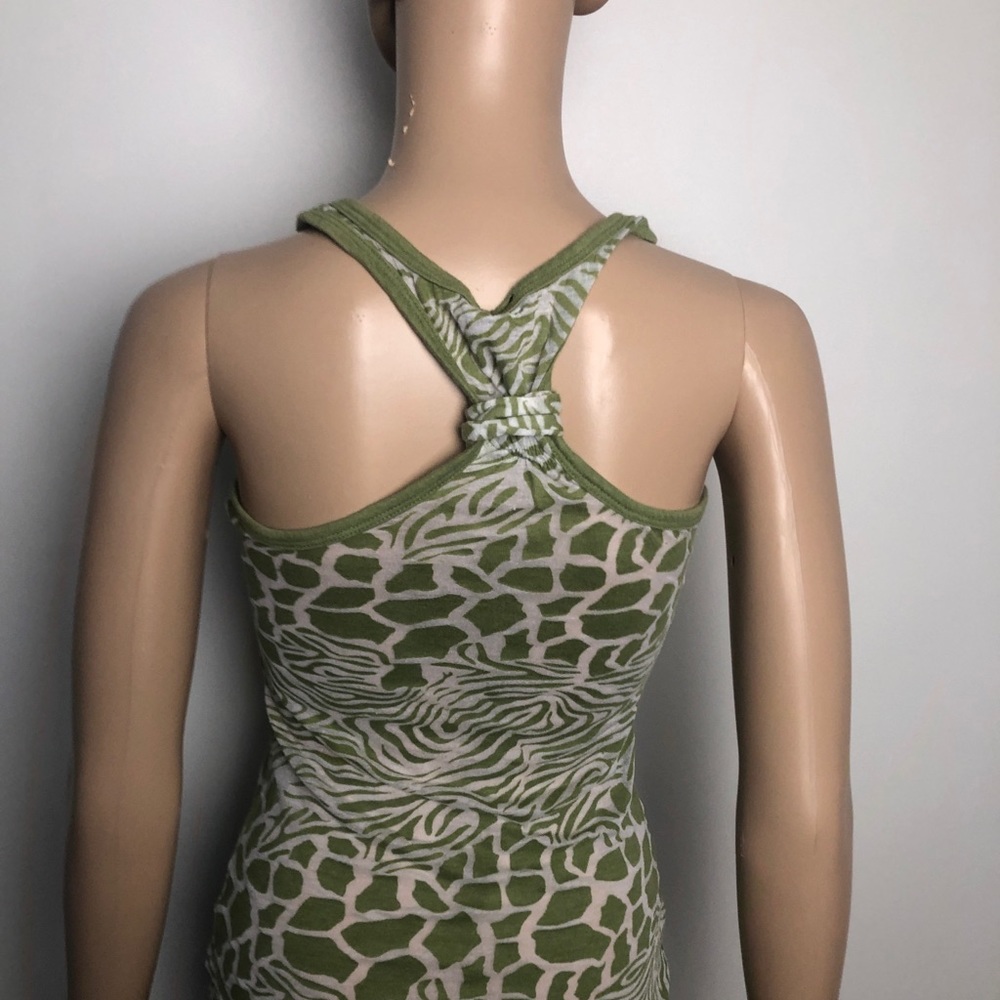 Green zebra sleeveless (see through )top
